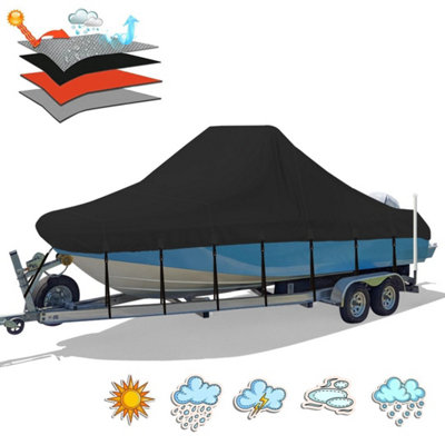 Center Console Boat Cover Pu Marine Trailerable Uv Resistant 20-22Ft from B&Q