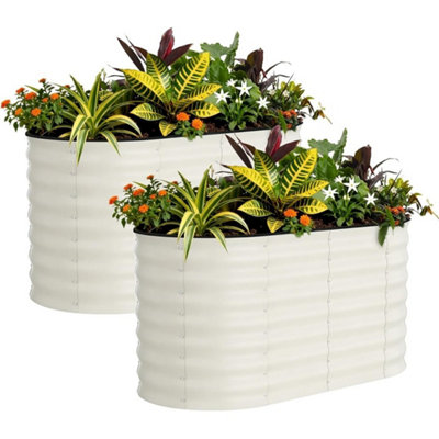 2 Pcs Galvanized Raised Garden Bed Planter Box For Vegetables Flowers from B&Q