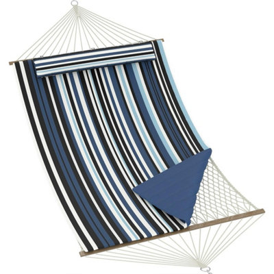 Hammock Outdoor Double Quilted Fabric Hammock With Spreader Bar from B&Q