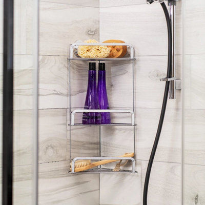  - Corner Shower Caddy Chrome 3 Tier