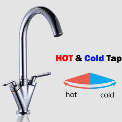  - Kitchen Sink Mixer Taps Dual Lever Tap