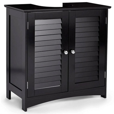 Black Under Sink Bathroom Cabinet Basin Storage Vanity Unit Cupboard from B&Q