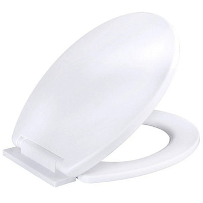 Soft Close Toilet Seat White Bathroom Oval Shape Anti Bac Coating Wc Anti Slam