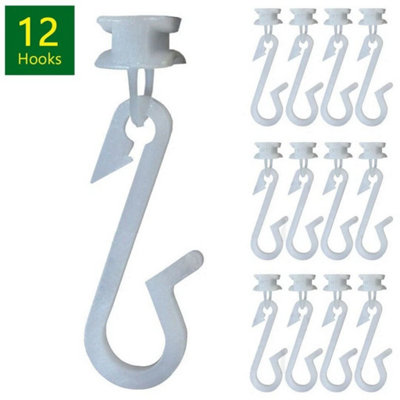 12X Spare Track Hooks Ecospa Bendy Shower Track 300Cm Chrome Curtain Rail from B&Q
