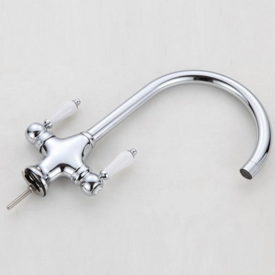 Traditional Kitchen Tap Basin Monobloc Mixer Sink Ceramic Levers Taps Victorian from B&Q