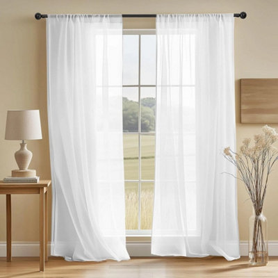 54 To 137Cm  Voile Curtains Net Slot Top Panels from B&Q