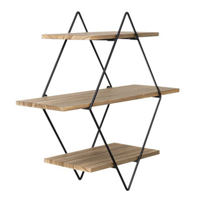Rhombus Floating Shelves Metal Wall Shelf Hanging Decorative Office from B&Q