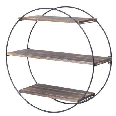 Round Floating Shelves Metal Wall Shelf Hanging Decorative Office from B&Q