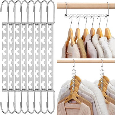 10Pcs Space Saver Hangers Clothes Coat Wardrobe Magic Metal Closet Saving Wonder from B&Q