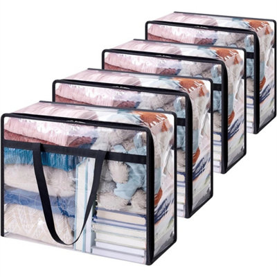 4Pcs  Pvc Clear Zipped Storage Bags For Bathrobes Clothing Bedding Laundry Bag from B&Q