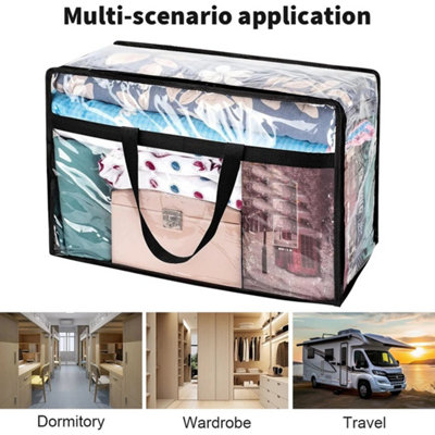 3Pcs  Pvc Clear Zipped Storage Bags For Bathrobes Clothing Bedding Laundry Bag from B&Q