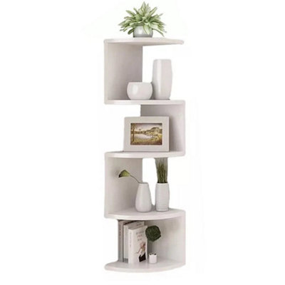 5 Tier Floating Corner Shelves Wooden Storage Display Shelf Units Wall Mount from B&Q