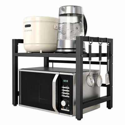 2 Tier Kitchen Storage Rack Expandable Microwave Oven Countertop Shelf from B&Q