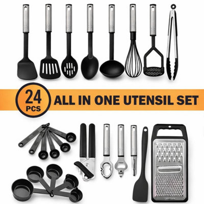  - 24 Pcs Kitchen Utensils Set Silicone Cooking Nonstick Spatula Turner Spoon Tools
