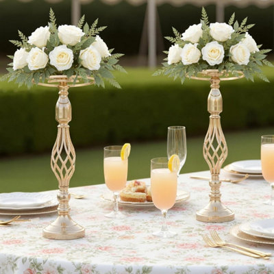 10Pcs 52Cm Gold Tall Wedding Centrepiece Flower Vases from B&Q