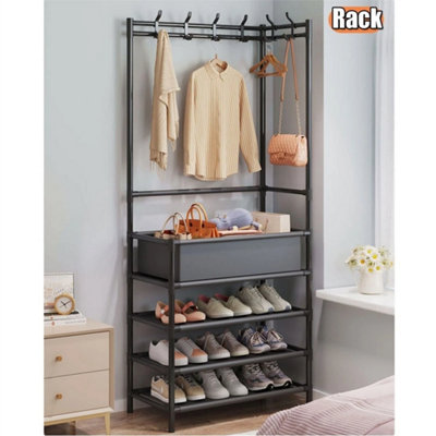 Clothes Rail Garment Rack With Shoe Storage Basket from B&Q