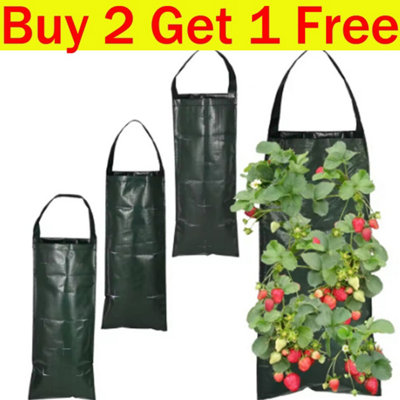 Garden Fabric Hanging Planter Grow Bag Plant Pouch Tomato Strawberry Flower Herb from B&Q
