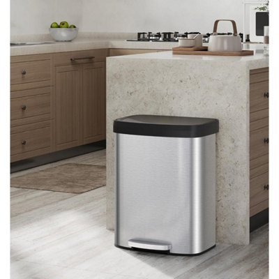  - Trash Can Recycling Waste Bin Inner Bucket Stainless Steel Color