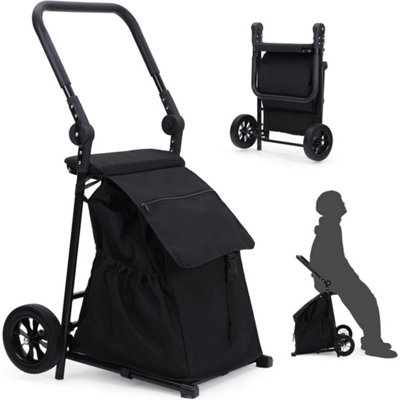  - 2 In 1 Foldable Grocery Cart Collapsible Utility Hand Truck With Bag