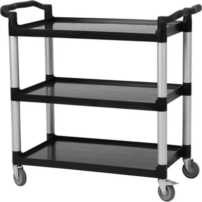 3-Tier Utility Service Cart,163Kg Capacity Rolling Push Cart from B&Q
