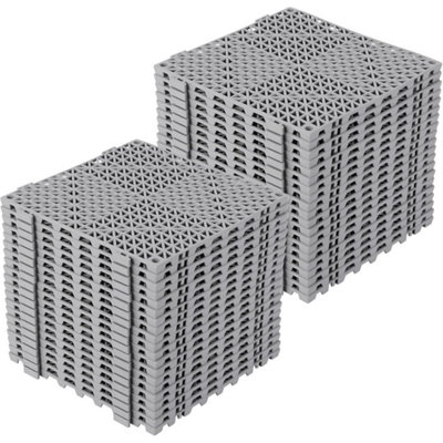 50Pcs Flooring Floor Mat Tiles Waterproof Soft Pvc Bath Mat Grey from B&Q