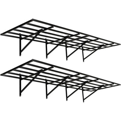 - 2Pcs Wall Mounted Floating Shelves Garage Wall Storage Rack