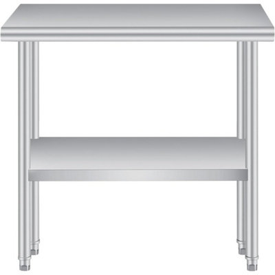 Kitchen Work Table Backsplash Adjustable Undershelf Stainless Steel from B&Q