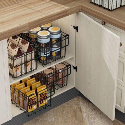  - Storage Basket Chest Freezer Storage Basket With Foldable Handle 4Pcs