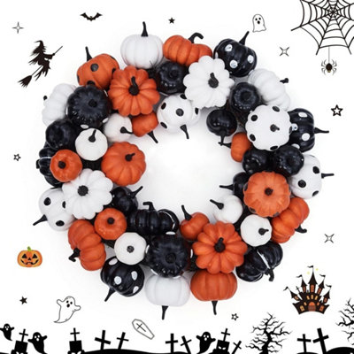  - 18In Artificial Fall Wreath For Front Door With Mini Pumpkins