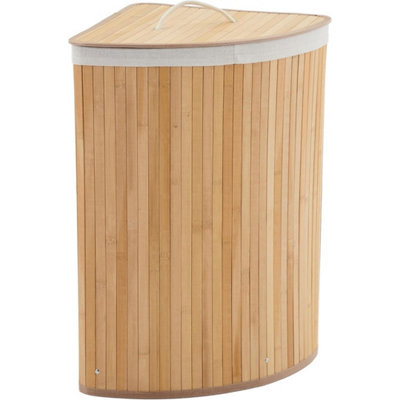 Bamboo Laundry Hamper Laundry Basket Removable Washable Liner Lid from B&Q