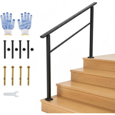 4 Step Stair Railing Kit  Handrails For Garden Stairs Grab Rail
