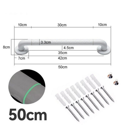  - 30-60Cm Bathroom Grip Shower Tub Grab Bar Safety Handle Handrail Rail Disabled50Cm 19.68Inch