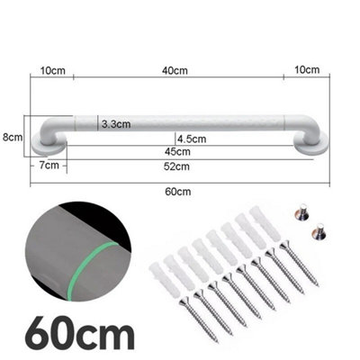  - 30-60Cm Bathroom Grip Shower Tub Grab Bar Safety Handle Handrail Rail Disabled60Cm  23.62Inch