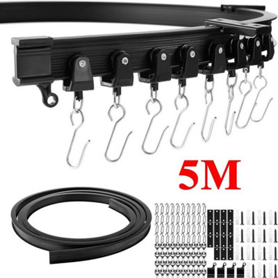 5 Meter Bendable Curtain Track Flexible Rod Rail Ceiling Window Straight Bay Uk from B&Q