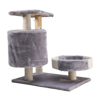 52Cm Cat Tree Climbing Tower Multilevel Scratching Post Kitten Activity Centre from B&Q