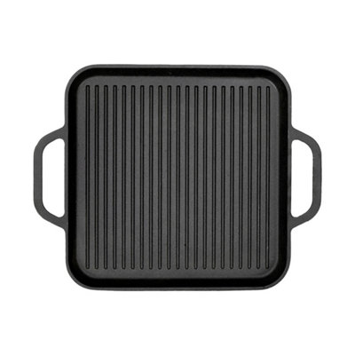  - Non Stick Cast Iron Frying Griddle Pan Skillet Cooking Plate Hob Stove Bbq Grill