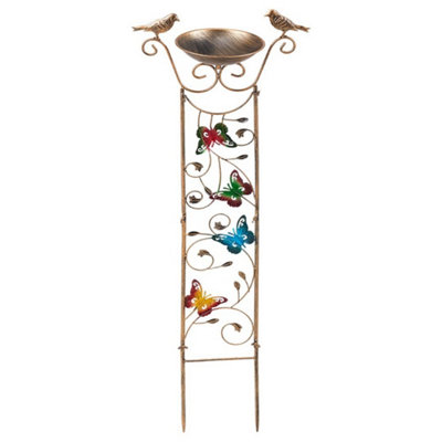 Bird Bath With Garden Trellis For Climbing Plants Outdoor 2 In 1 Bird Baths Bowl from B&Q