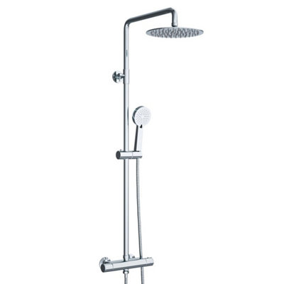 Round Exposed Thermostatic Twin Shower Mixer