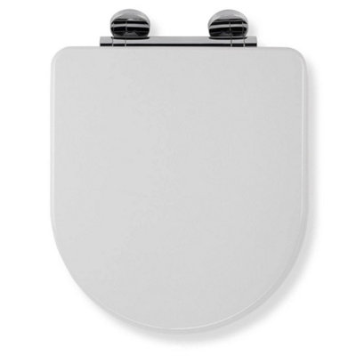  - Toilet Seat Soft Close D Shape Quick Release Anti-Bacterial