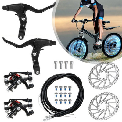 Mechanical Bike Disc Brake Set Bicycle Brakes Front Rear Caliper Brake Cables from B&Q