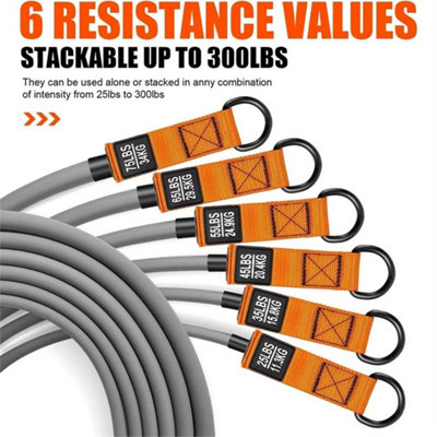 B&Q 300Lbs Men's Resistance Bands Set - High Versatility Heavy-Duty Resistance Bands