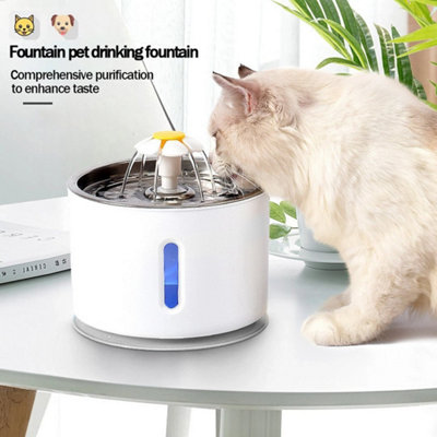  - 2.4L Cat Water Fountain For Pet Dog Led Drinking Water Bowl Automatic Dispenser