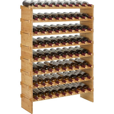 10 Tier Wine Storage Shelves Freestanding Floor Wine Rack 60 Bottles from B&Q