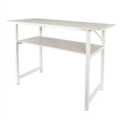 White Narrow Console Table Sofa Side Storage Shelf Entryway Hallway from B&Q
