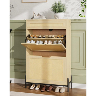 3 Drawer Wooden Shoe Cabinet Flip Doors Hallway Entryway Freestanding from B&Q