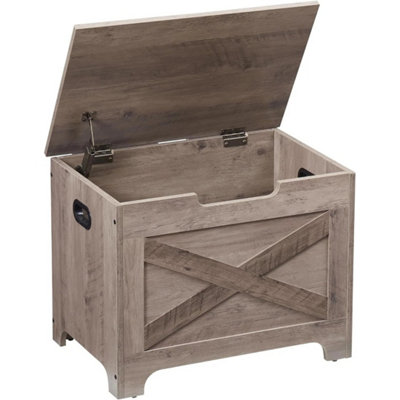 60Cm Storage Benches Wooden Toy Chest Box Organizer Flip-Top Lid Safety Hinge