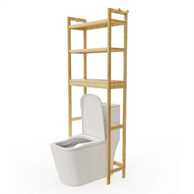 3-Tier Over The Toilet Storage Shelf Bamboo Organizer Rack For Bathroom Laundry from B&Q