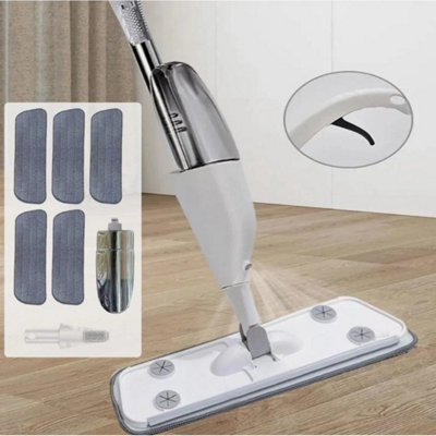 Spray Mop For Floor Cleaning 5 Reusable Microfibre Pads 550Ml Watertank Bottle from B&Q