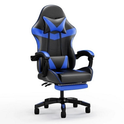  - Gaming Chair Massage Computer Chair With Footrest And Lumbar Swivel Pc Chairs