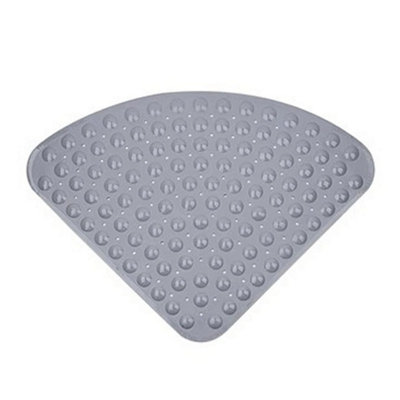 Grey Corner Bath Shower Mat Non Slip Quadrant Sector Pvc Anti-Bacterial Mat from B&Q